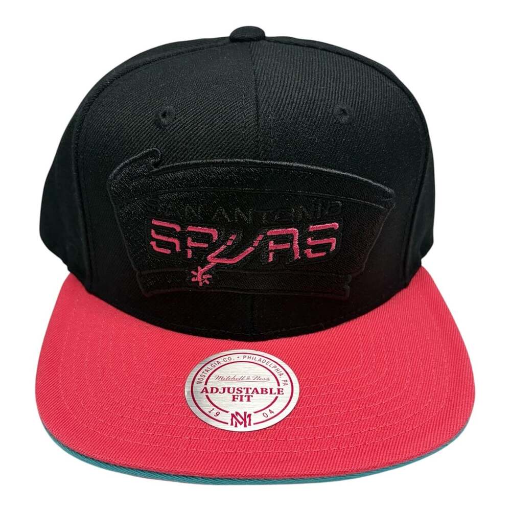 Mitchell & Ness San Antonio Spurs Snapback Hat Black Pink NBA